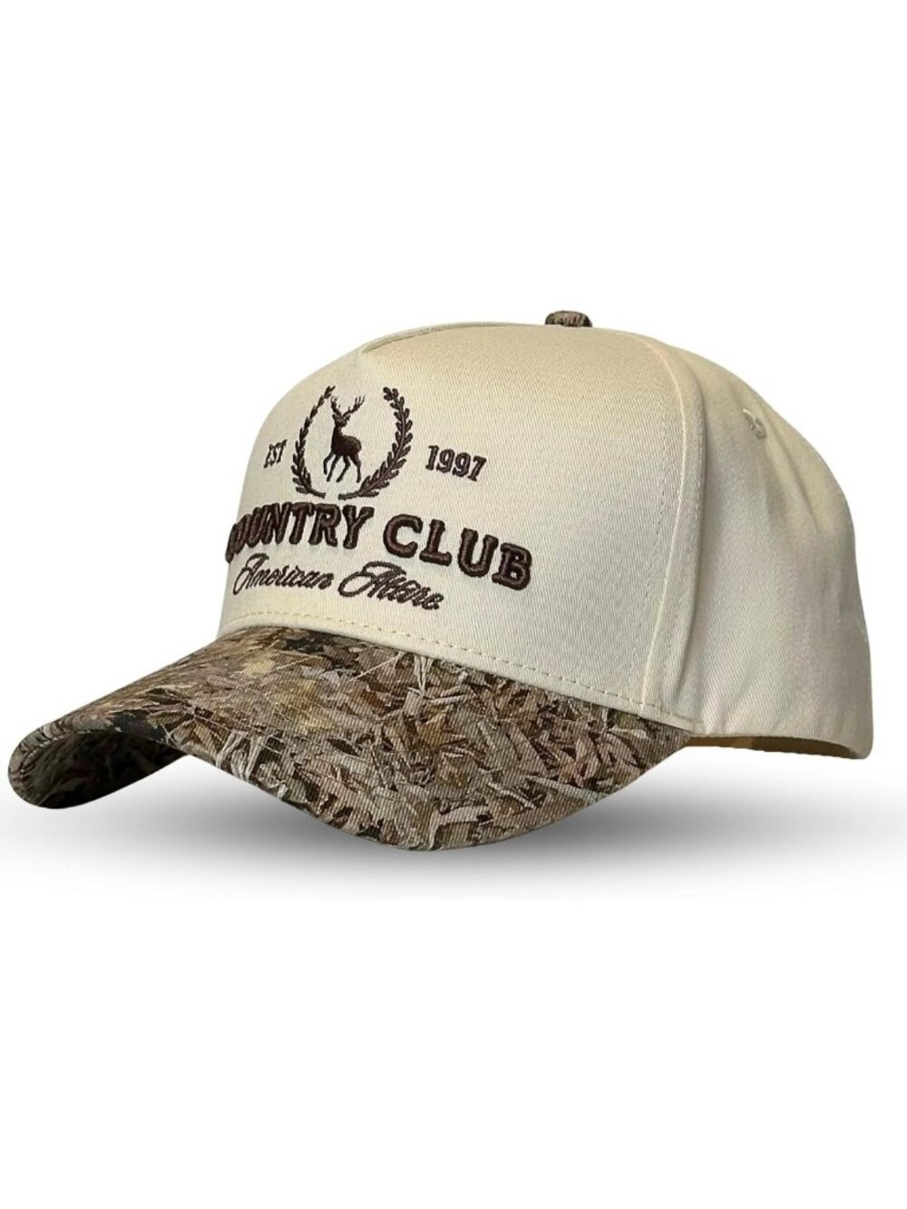 Vintage Western Trucker Hat | Unisex Country Cap | Camo Denim Snapback for